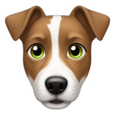 Man with modern hair cut brown hair green eyes with jack russell terrier dog sticker