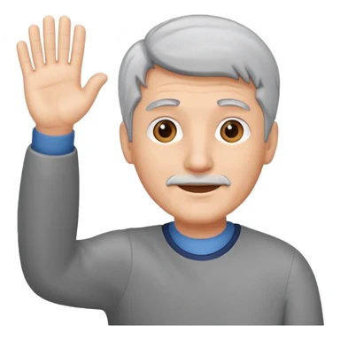 Man with gray hair waves  sticker
