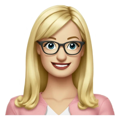 Beth behrs with glasses  sticker
