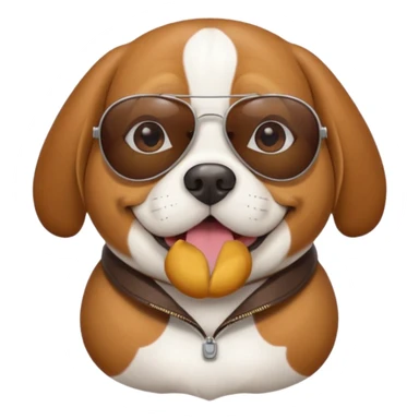 Fat beagle with aviator sunglasses on sticker