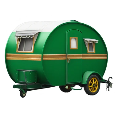 Realistic emerald green vintage round gypsy caravan wagon camper sticker