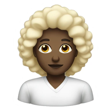 White Blonde woman and a black man with an Afro  sticker