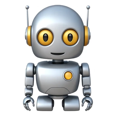 robot cartoon simple kid toy white innocent funny gudget friendly smiley round adorable musical sticker