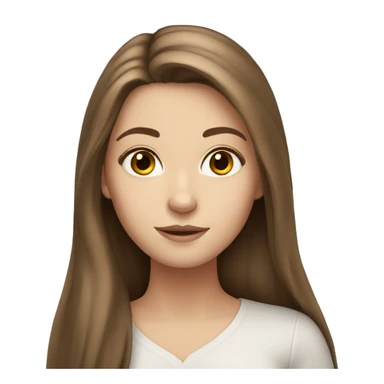 White girl with long brown hair sticker