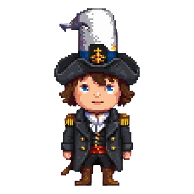 Napoleon Bonaparte with bicorn hat and hand in coat sticker