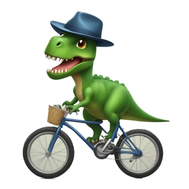 Dinosaur riding a bike with a cool hat on  sticker