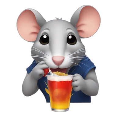 rat sipping redbull sticker