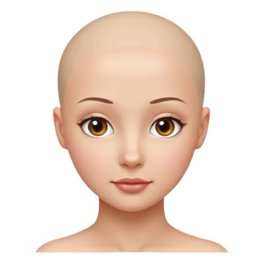 create pretty girl with bald head close up shot sticker