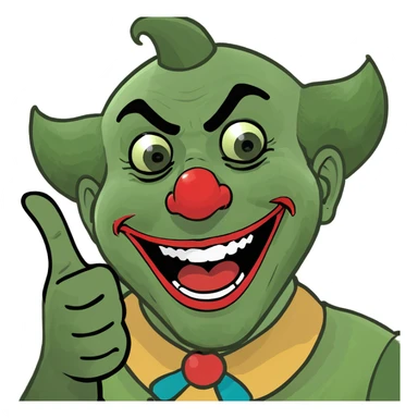 Clown pointing and laughing  sticker
