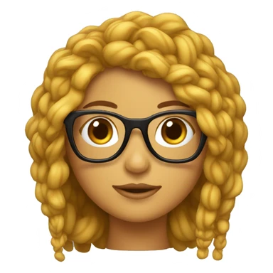 Chica con moño con gafas de pasta marrones sticker