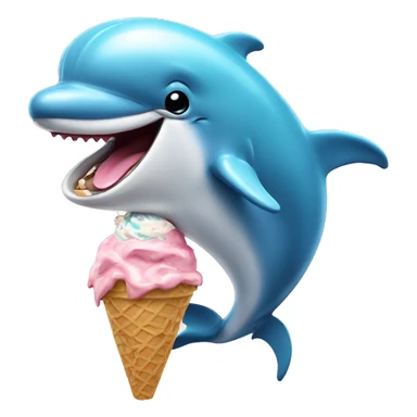dolphin licking ice cream sticker