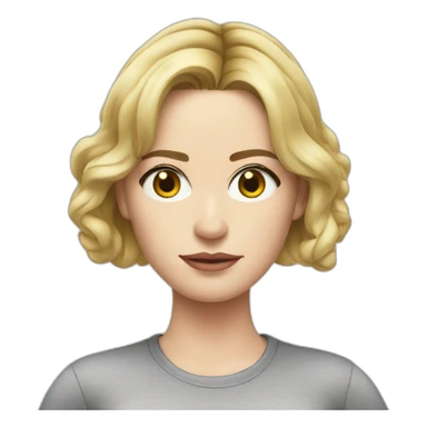 blonde Emily blunt serious wearing tee sticker