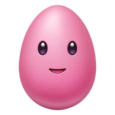 pink egg emoji, , soft glow, simple design, transparent background, twitch emote sticker