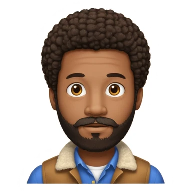 black man with beard, mustache, and short afro sticker