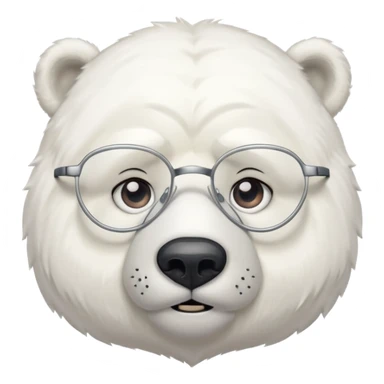 Un orso bianco e stanco con gli occhiali da vista sticker