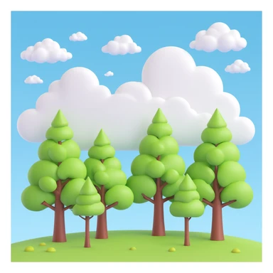 A sunny day with trees, sky, and clouds sticker