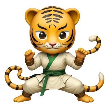 Cinematic Realistic Crouching Tiger, Hidden Dragon Pop Culture Emoji, showcasing a mystical portrayal of ancient martial arts rendered with dynamic textures and epic lighting. sticker