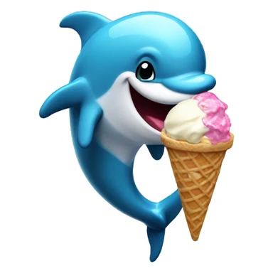 Dolphin eating ice cream sundae  sticker