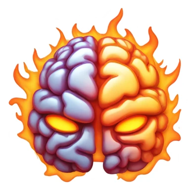 A brain on fire  sticker