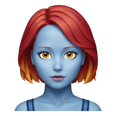 x-men mystique red hair yellow eye looks like jennifer lawrence sticker