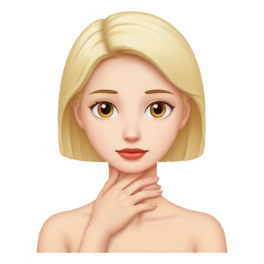 Woman holding neck  sticker