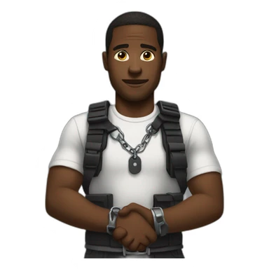 Black guy handcuffed sticker