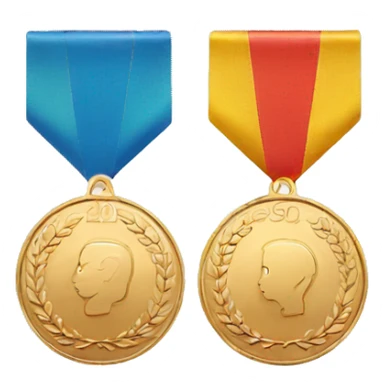 gold medal and bronze medal sticker