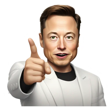 elon musk pointing index finger at me sticker