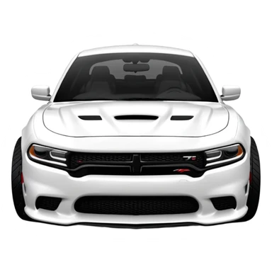CHARGER DOSH HellCat SRT white and With low suspension body kit 4k, 8k and carbon: spoiler Wheels and hood  sticker