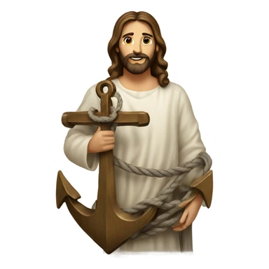 jesus holding an anchor sticker