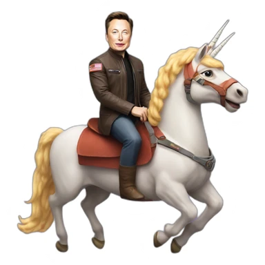 Elon musk riding a unicorn to mars sticker