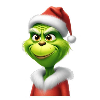 The grinch in Santa costume sticker