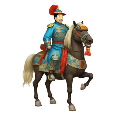 Chinese Qing dynasty general on horse sticker