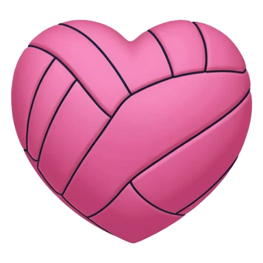 Heart shaped pink volleyball sticker