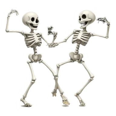 2 dancing skeletons sticker