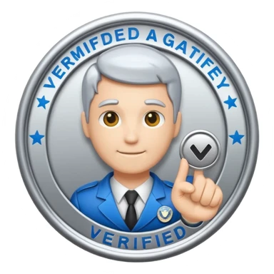 Holding a verified badge with government sign sticker