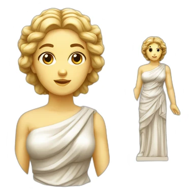 female greek statue cartoon style sticker