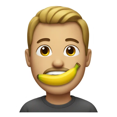 man with banana in mouth sticker