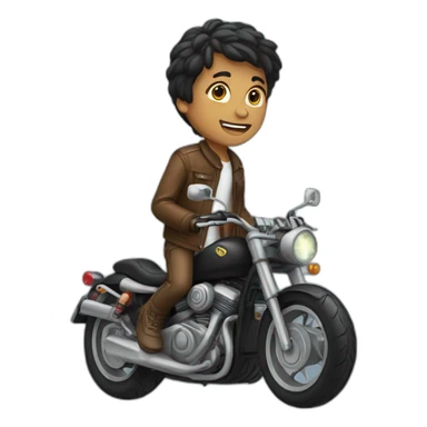 Boy and motorcycle  sticker