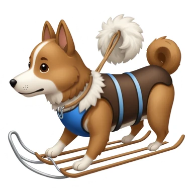 dog with back sled sticker
