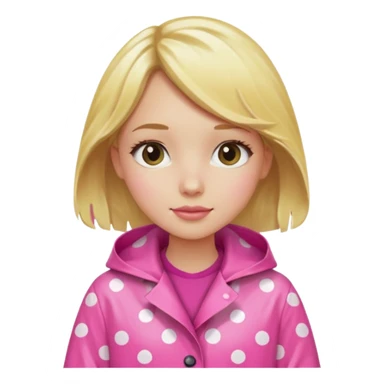 Blonde girl in a pink polka dot raincoat sticker