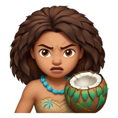 Angry coconut Moana sticker