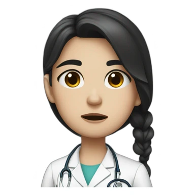 doctor girl with dark hair crying tears sticker