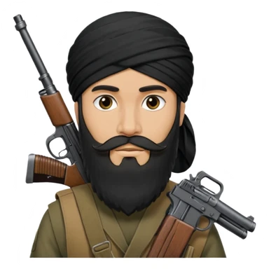 Taliban with gun one piece sticker