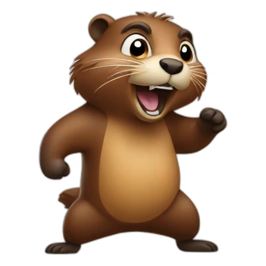 Beaver- dancing sticker