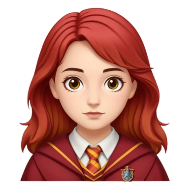 Georgina Leonidas is Katie Bell in harry potter, wear hogwarts gryfindor uniform sticker