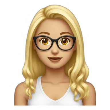 Una chica rubia de 17 años con gafas sticker