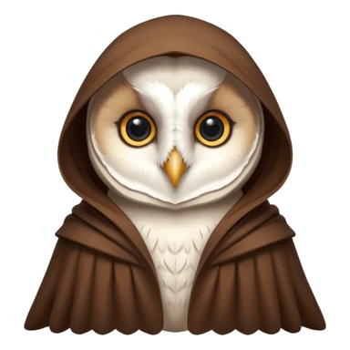 white barn owl in brown cloak sticker