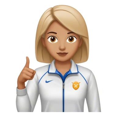 female sport coach pointing sticker