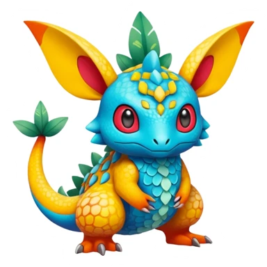 Colorful Exotic Pokémon-Fakémon-hybrid-creature (full body) sticker